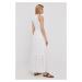 Bavlnené šaty MICHAEL Michael Kors biela farba, maxi, áčkový strih