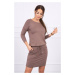 Viscose dress with tie at the waist cappuccino