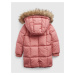 Ružová dievčenská prešívaná bunda s kapucňou GAP