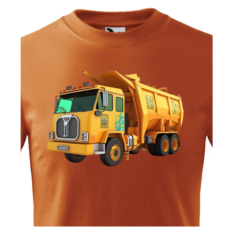 Detské tričko s potlačou smetiarského auta - tričko pre malých dobrodruhov