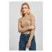 Women's sweater with short rib knit - beige