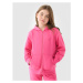 Dievčenská mikina so zipsom 4F JUNIOR SWEATSHIRT-JWMM00TSWSF1315-55S-HOT PINK