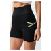 Trendyol Black Restorer Tulle Pocket and Reflector Print Detailed Knitted Sports Shorts/Short Le