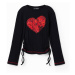 Desigual Tričko 'Gathered heart'  červená / čierna