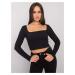 ČIERNY DÁMSKY CROP TOP S DLHÝMI RUKÁVMI RV-BZ-7314.97-BLACK