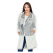 Dámsky kabát / sveter M507 Sivo-biely - Figl šedo-bílá