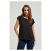 T-shirt with round neckline, black