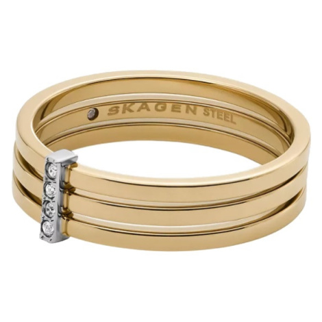 Skagen Elegantný pozlátený prsteň Kariana SKJ1672998 50 mm