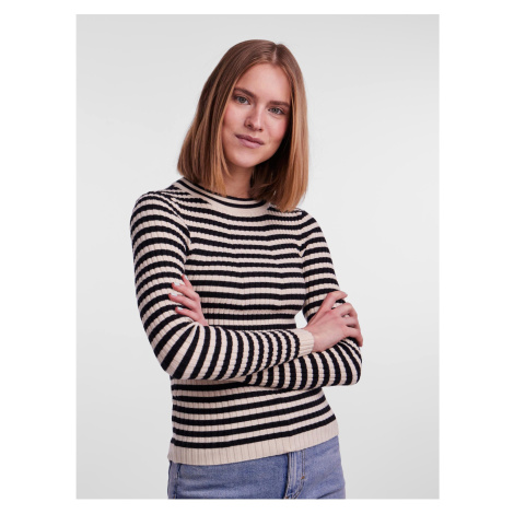 Cream-Black Women's Striped Sweater Pieces Crista - Women