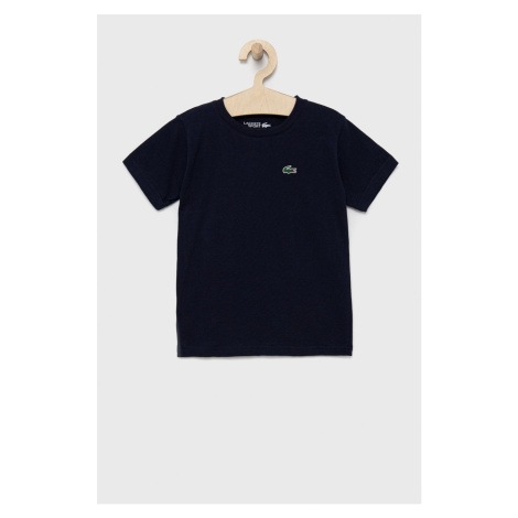 Detské tričko Lacoste tmavomodrá farba, jednofarebný