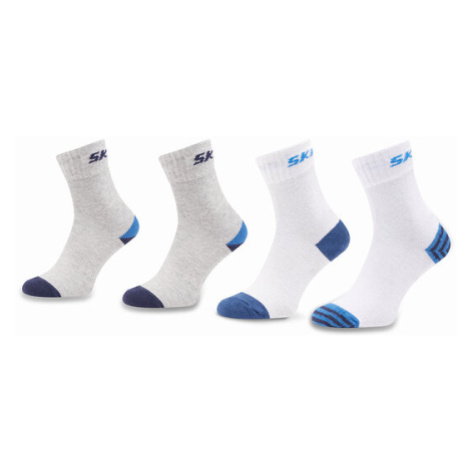 Skechers Súprava 4 párov vysokých detských ponožiek SK41092 Biela
