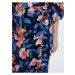 Tmavomodrá dámska kvetovaná midi sukňa ORSAY