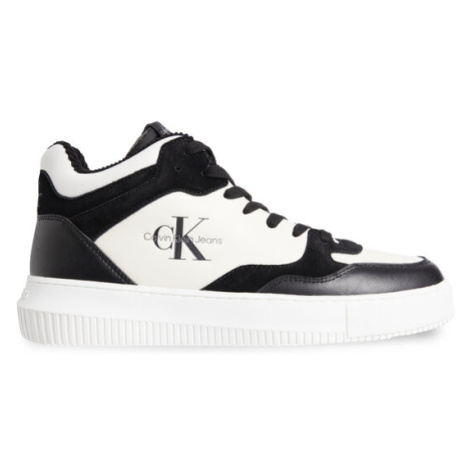 Calvin Klein Jeans Sneakersy Chunky Mid Cupsole Coui Lth Mix YM0YM00779 Čierna