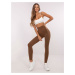 Svetlohnedé dámske tvarujúce legíny s push-up efektom NM-LG-NOU009.39-light brown