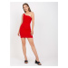 Red, fitted basic minidress in stripes RUE PARIS