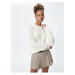 Koton Knitted Sweater Round Neck Flowy Textured