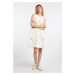 DreiMaster Vintage Letné šaty  svetlomodrá / tmavozelená / biela ako vlna