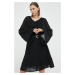 Šaty By Malene Birger Emoras čierna farba, mini, rovný strih