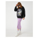 Koton Printed Sweatshirt Hooded Long Sleeve Fleece Inner