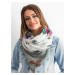 White and grey scarf with floral print