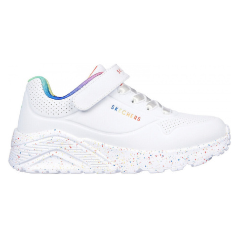 Skechers  Uno lite-rainbow specks  Bežecká a trailová obuv Biela