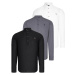 TRIPLE SET G783 DEWBERRY JUDGE COLLAR SHIRT-BLACK-WHITE-ANTHRACITE