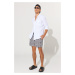 ALTINYILDIZ CLASSICS Men's White-Black Standard Fit, Normal Cut, Pocket Quick Dry Patterned Mari