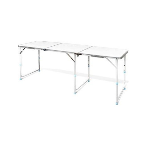 Skladací kempingový stôl s nastaviteľnou výškou, hliníkový 180 × 60 cm