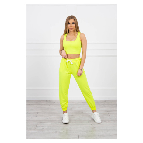 Set top+trousers yellow neon