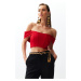 Trendyol Red Carmen Collar Woven Bustier