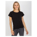 Black cotton women's basic t-shirt