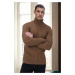 19295 Dewberry Turtleneck Mens Sweater-CINNAMON