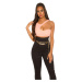 Sexy KouCla OneShoulder Crop Top black