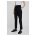 Nohavice Calvin Klein dámske, čierna farba, cigaretový strih, vysoký pás