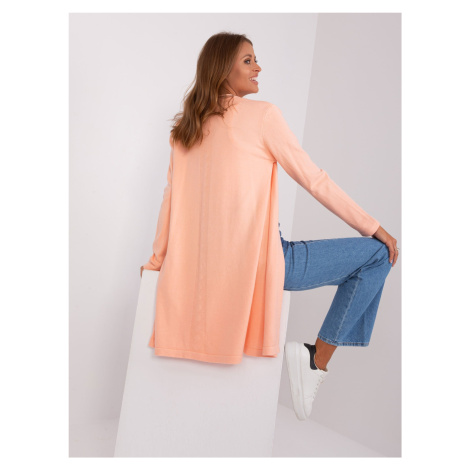 Peach long cardigan with cotton