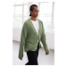 Trendyol Limited Edition Mint FL Men's Regular V Neck Hair Knit Sweater Cardigan