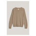 SVETER GANT COTTON LINEN C-NECK DRIED KHAKI