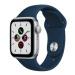 Apple Watch SE 40 mm Strieborný hliník s hlbokomorsky modrým športovým remienkom