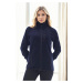 80514 Dewberry Full Zipper Fleece Jacket-NAVY BLUE