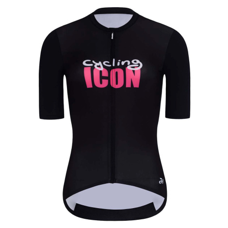 HOLOKOLO Cyklistický dres s krátkym rukávom - ICON ELITE LADY - biela/čierna/ružová