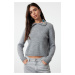 Trendyol Gray Collar Detailed Floral Knitwear Sweater