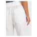 Nohavice high rise wide-leg pants in linen-cotton Biela