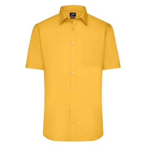James & Nicholson Pánska košeľa s krátkym rukávom JN680 - Žltá
