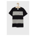 Detské bavlnené tričko Champion 305959 čierna farba, s nášivkou