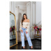 Sexy Koucla Corset Top off-shoulder Satin Look white Einheitsgroesse