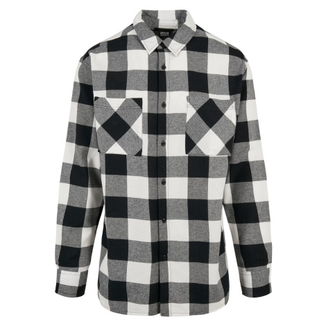 Long oversized checkered shirt black/white Urban Classics