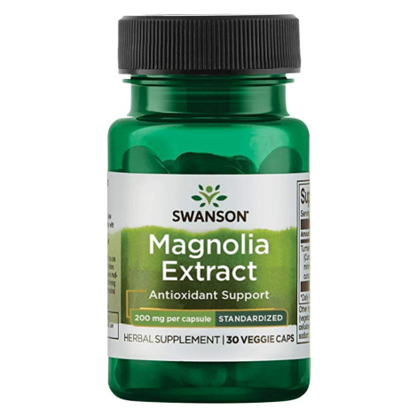 Swanson Magnolia Extract (extrakt z magnólie), 200 mg, 30 rastlinných kapsúl