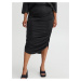 Black Women's Pencil Skirt with Metallic Fibers Fransa - Ladies