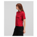 Tričko Karl Lagerfeld Rhinestone Karl T-Shirt Červená