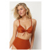 Trendyol Cinnamon Balconet Push Up Bikini Top